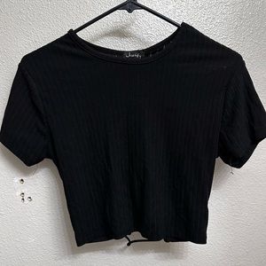 Justify Ribbed Open-Back Crop Top